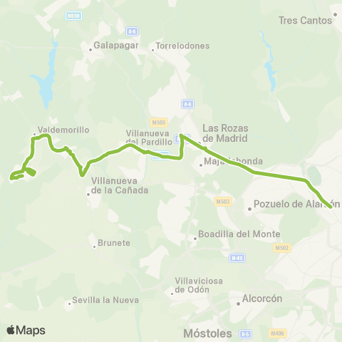 Autobuses Interurbanos Madrid (Moncloa)-Valdemorillo map