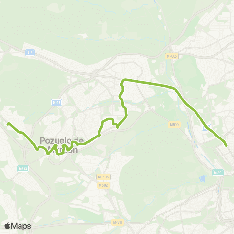 Autobuses Interurbanos Madrid (Moncloa)-Pozuelo (Monteclaro) map