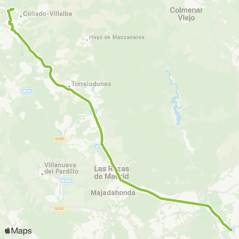 Autobuses Interurbanos Madrid (Moncloa)-Collado Villalba (Hospital) map