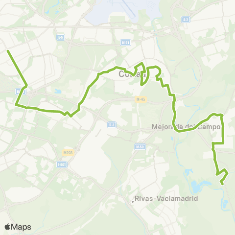 Autobuses Interurbanos Madrid (Ciudad Lineal)-Coslada-S.Fernando-Velilla / Loeches map