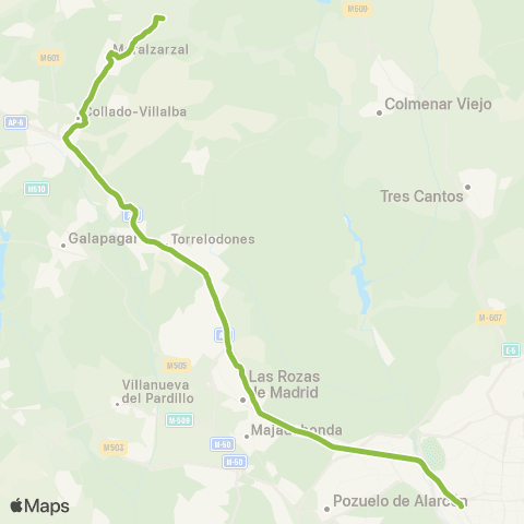 Autobuses Interurbanos Madrid (Moncloa)-Moralzarzal map