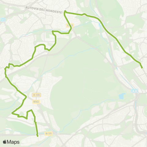 Autobuses Interurbanos Madrid (Moncloa)-Pozuelo (Prado Somosaguas-Ciudad de la Imagen) map