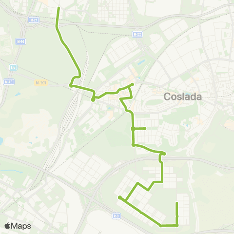 Autobuses Interurbanos Madrid (el Cañaveral) - Coslada - Plenilunio map