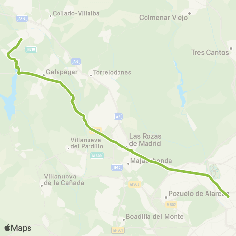 Autobuses Interurbanos Madrid (Moncloa)-las Zorreras (por Galapagar) map