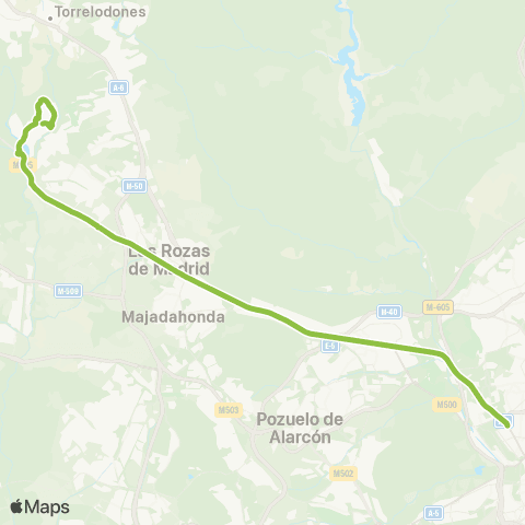 Autobuses Interurbanos Madrid (Moncloa)-Urb. Molino de la Hoz map