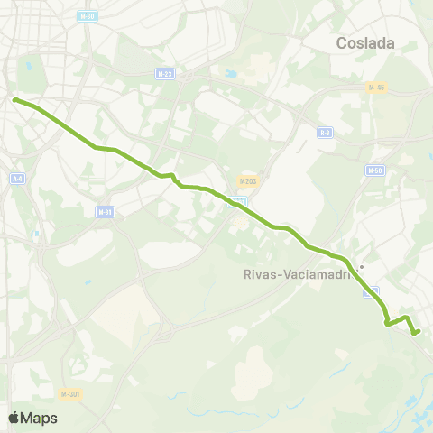 Autobuses Interurbanos Madrid (Atocha) - Rivas (Covibar) - Rivas Futura map