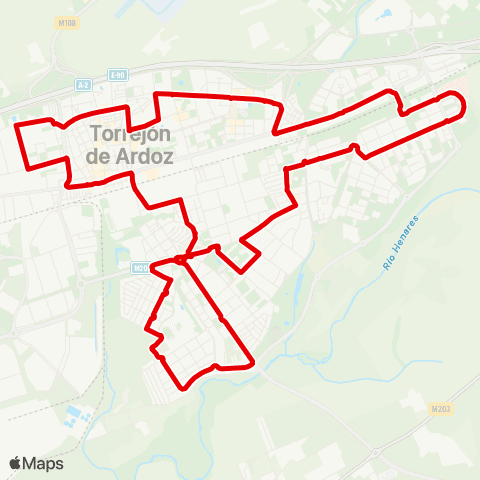 Autobuses Urbanos Circular Torrejón map