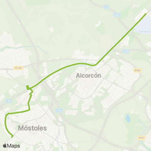 Autobuses Interurbanos Madrid (Cuatro Vientos)-Móstoles (por Pistas DGT) map