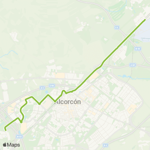 Autobuses Interurbanos Madrid (Cuatro Vientos) - Alcorcón (Fuente Cisneros) map