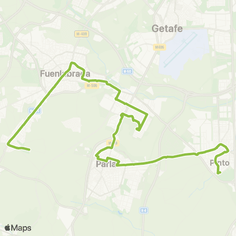 Autobuses Interurbanos Humanes-Fuenlabrada-Parla-Pinto map