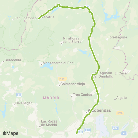 Autobuses Interurbanos Madrid (Plaza de Castilla)-Rascafría map