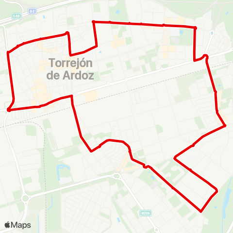 Autobuses Urbanos Circular Parque Europa map