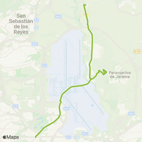Autobuses Interurbanos Madrid (Canillejas) - Belvis map