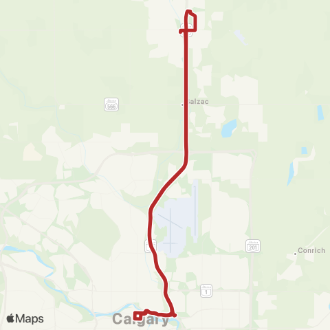 Airdrie Transit East Airdrie - Downtown Calgary map
