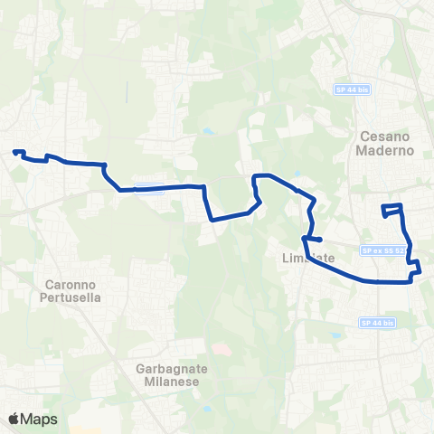 AirPullman Saronno FN - Solaro - Limbiate - Varedo FN - Bovisio - Desio map