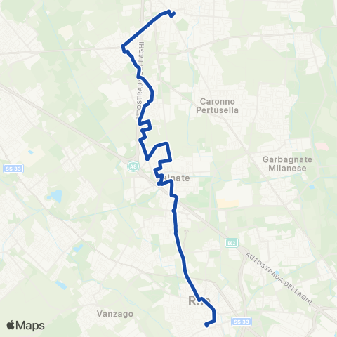 AirPullman Saronno FN - Uboldo - Origgio - Lainate - Rho FS map