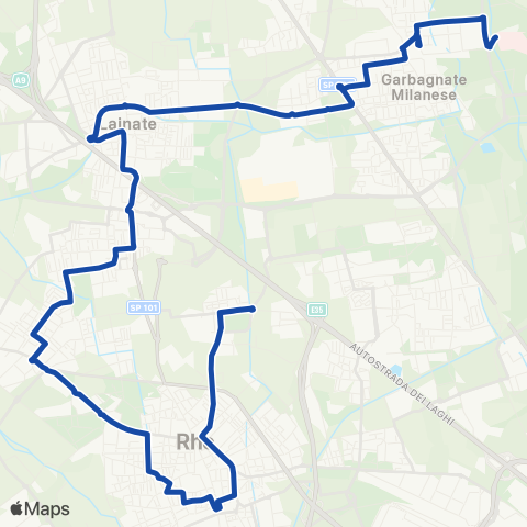 AirPullman Rho FS-Lainate Dir. Arese Istituti-Garbagnate M. FN Ospedale map