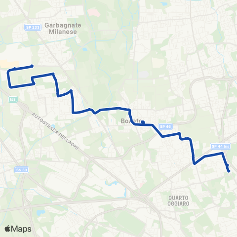 AirPullman Rho FS - Arese-Bollate FN Dir. Rho Fiera FS M1 map