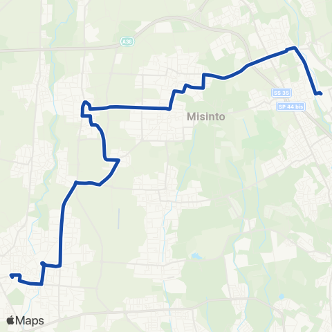 AirPullman Meda - Barlassina - Lentate S.S - Lazzate - Misinto - Saronno map