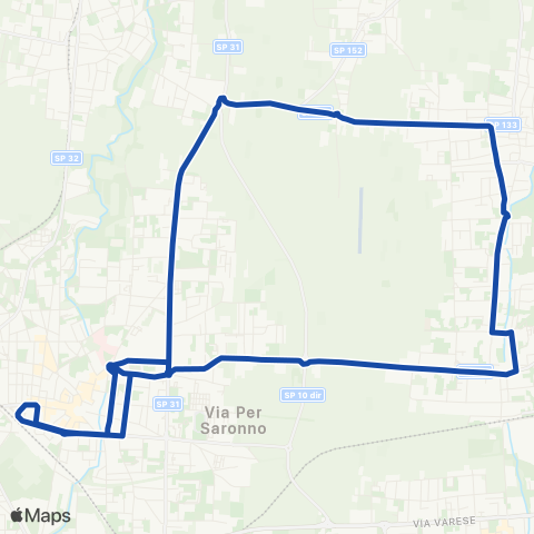 AirPullman Saronno - Cogliate - Saronno map