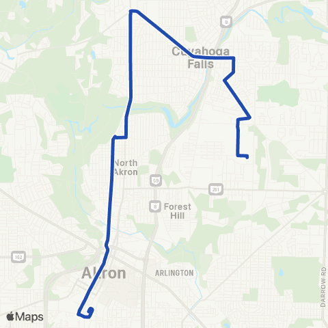 Akron Metro Howard / Portage Trl. / Itc map