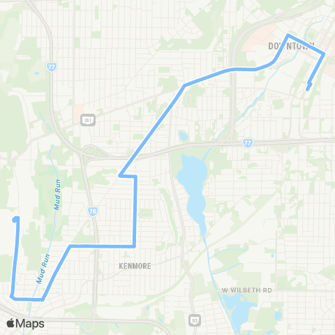 Akron Metro East Ave / Battles Ave map