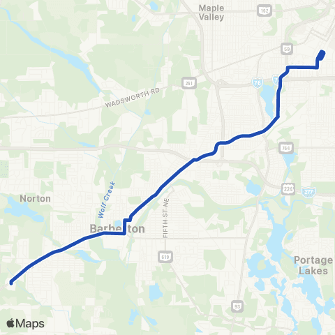 Akron Metro Barberton map