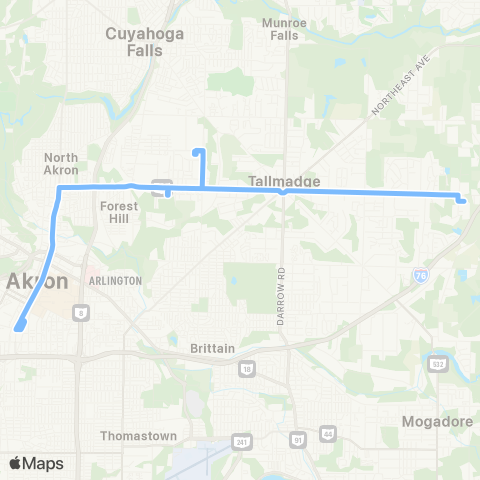 Akron Metro Tallmadge Ave / Brimfield Wal Mart map