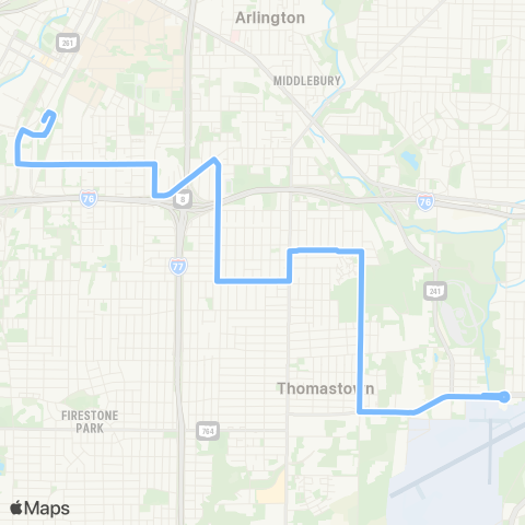 Akron Metro Kelly Ave / Triplett Blvd map