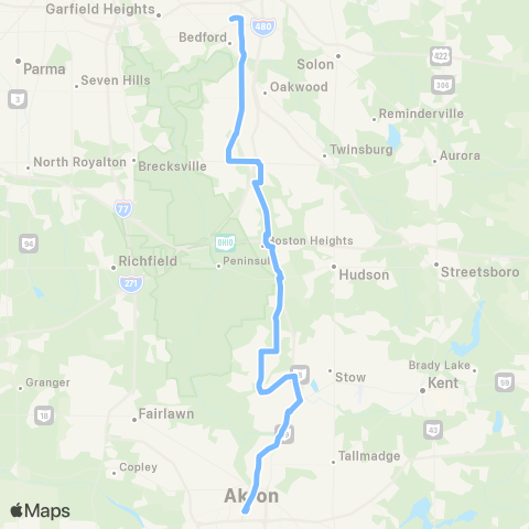 Akron Metro Cuyahoga Falls / Macedonia map