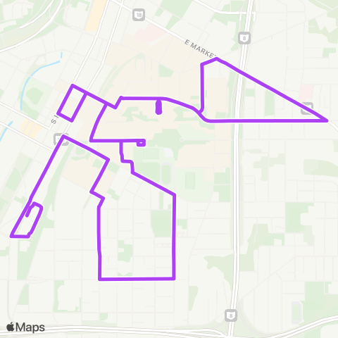 Akron Metro U of A Roo Express map