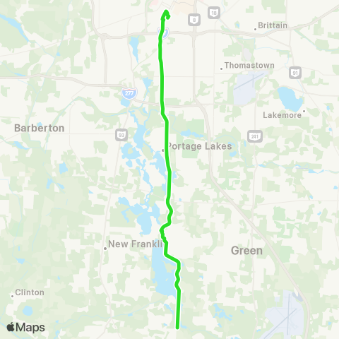 Akron Metro Late Night Zone map