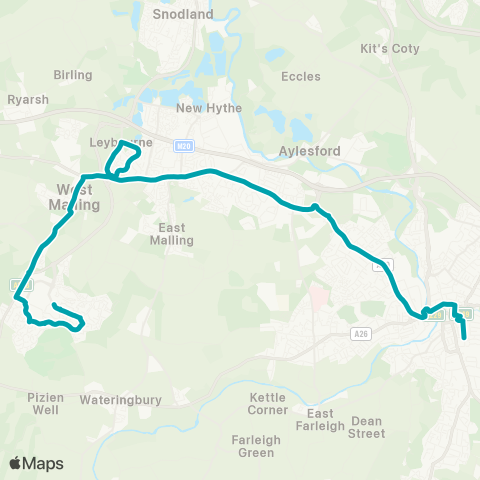Arriva Kent and Surrey Asda - Waterloo Street map