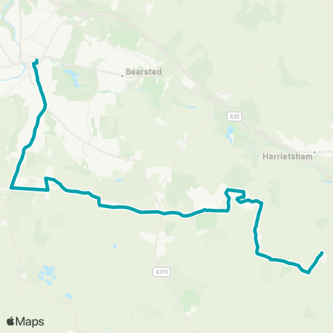 Arriva Kent and Surrey Chequers Bus Station - Kings Head map