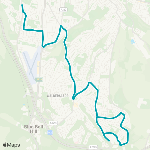 Arriva Kent and Surrey Grammar Schools - Boxley Road map
