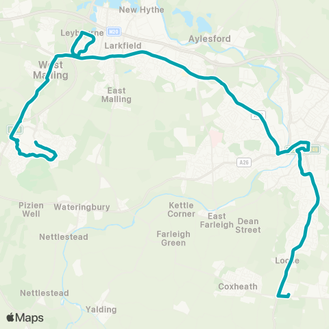 Arriva Kent and Surrey Cornwallis Academy - Asda map