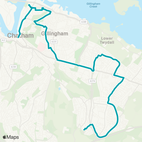 Arriva Kent and Surrey Waterfront Bus Sta - Hempstead Val Shopping Ctr map