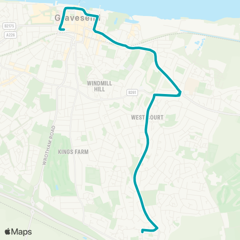 Arriva Kent and Surrey Barrack Row - Mackenzie Way Shops map