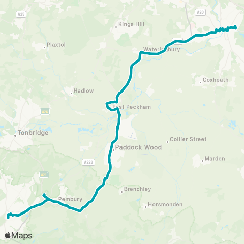 Arriva Kent and Surrey Chequers Bus Station - Railway Station map