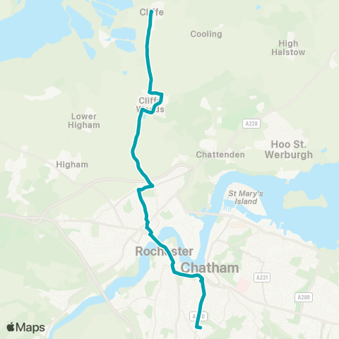 Arriva Kent and Surrey The Six Bells - Waterfront Bus Station map