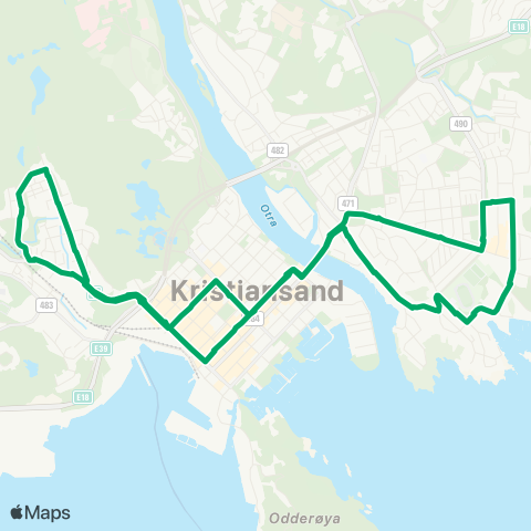 AKT - Agder kollektivtrafikk Lokalbuss Grimsmyra - Lund map