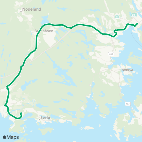 AKT - Agder kollektivtrafikk Kristiansand - Årosskogen map