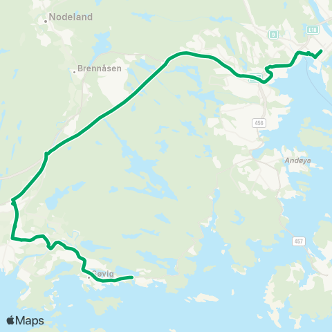 AKT - Agder kollektivtrafikk Kristiansand - Langenes map