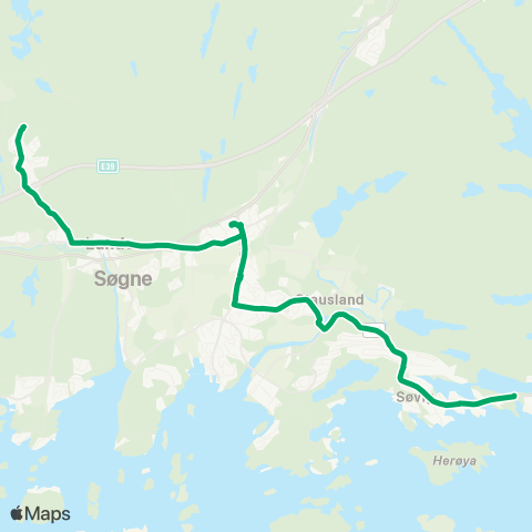 AKT - Agder kollektivtrafikk Vedderheia - Langenes map
