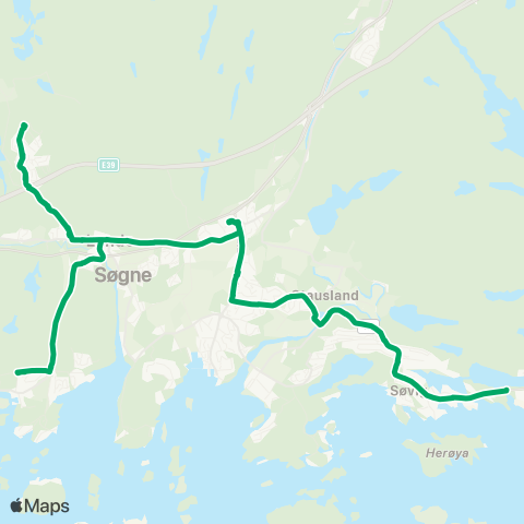 AKT - Agder kollektivtrafikk Norddalsheia - Langenes map