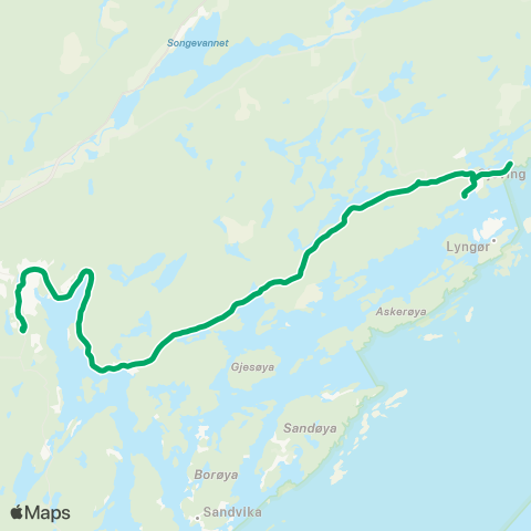 AKT - Agder kollektivtrafikk Tvedestrand-Gjeving map