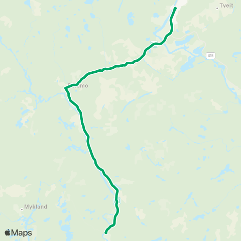 AKT - Agder kollektivtrafikk Åmli-Svenes map