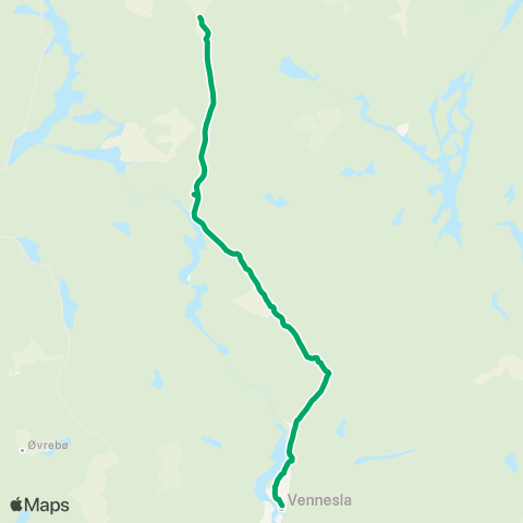 AKT - Agder kollektivtrafikk Iveland-Vennesla map