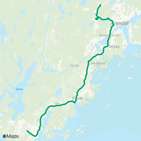 AKT - Agder kollektivfrafikk Skoleskyss Videreg. Skolebusser Arendal map