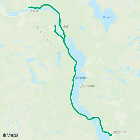 AKT - Agder kollektivfrafikk Skoleskyss Skulebussar Bygland Kommune map